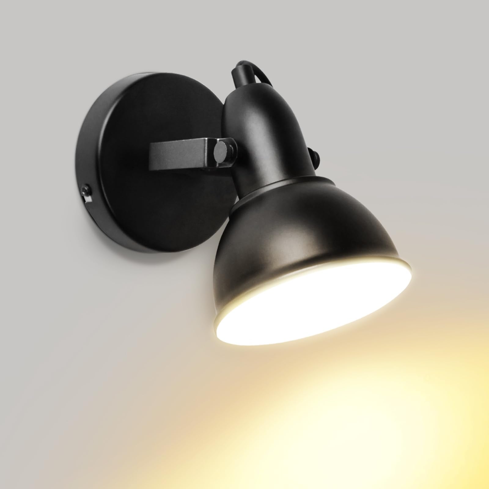 LTBLIGHT LED Track Lighting Fixtures, Rotatable 1-Light Ceiling Light Kit, Flush Mount Ceiling Spotlight, Industrial Black Track