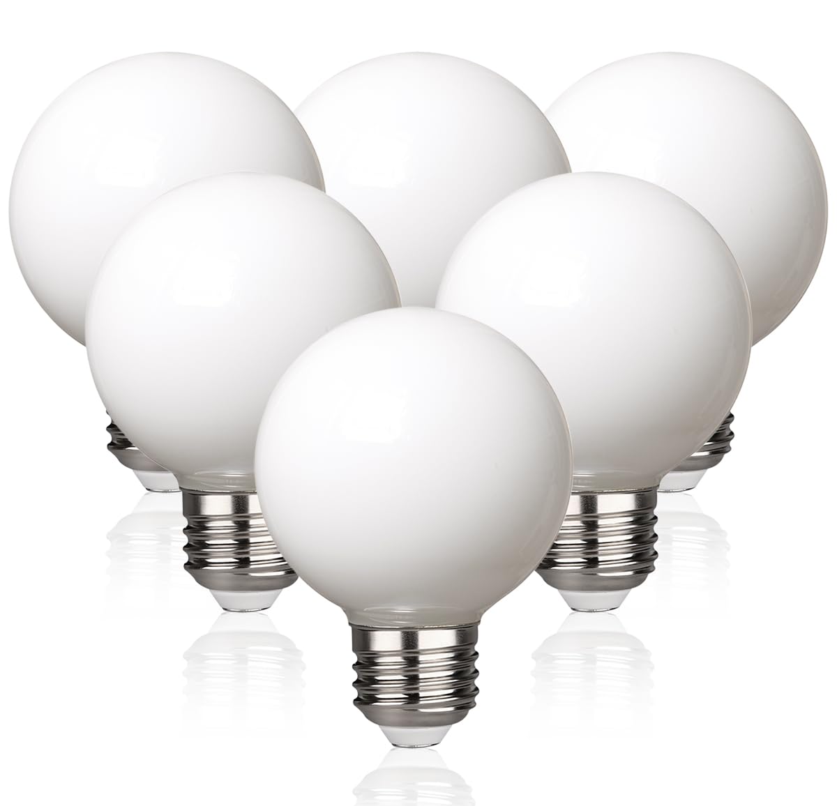 Meilux 6 Pack G19(G60) Led Globe Light Bulbs, 4.5W Dimmable 40 Watt Equivalent Led Bulbs, Neutral White 4000K, 500Lm, E26 Base M