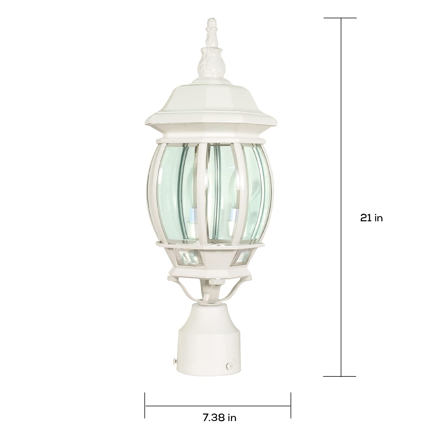Nuvo Lighting 60/897 Traditional Three Light Post Mount From Central Park Collection In White Finish