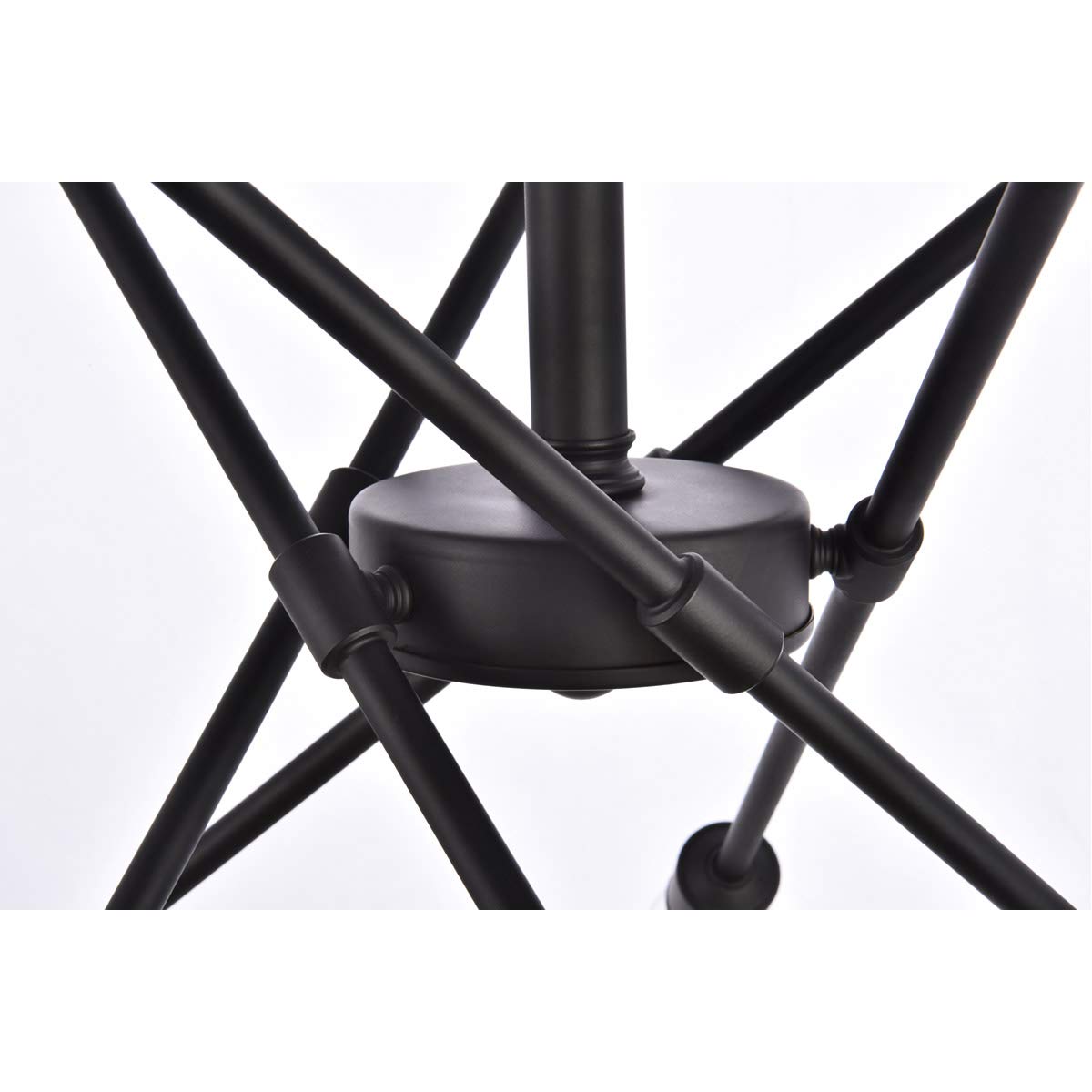 Elegant Lighting Living District Axel 10-Light Mid-Century Metal Pendant in Black