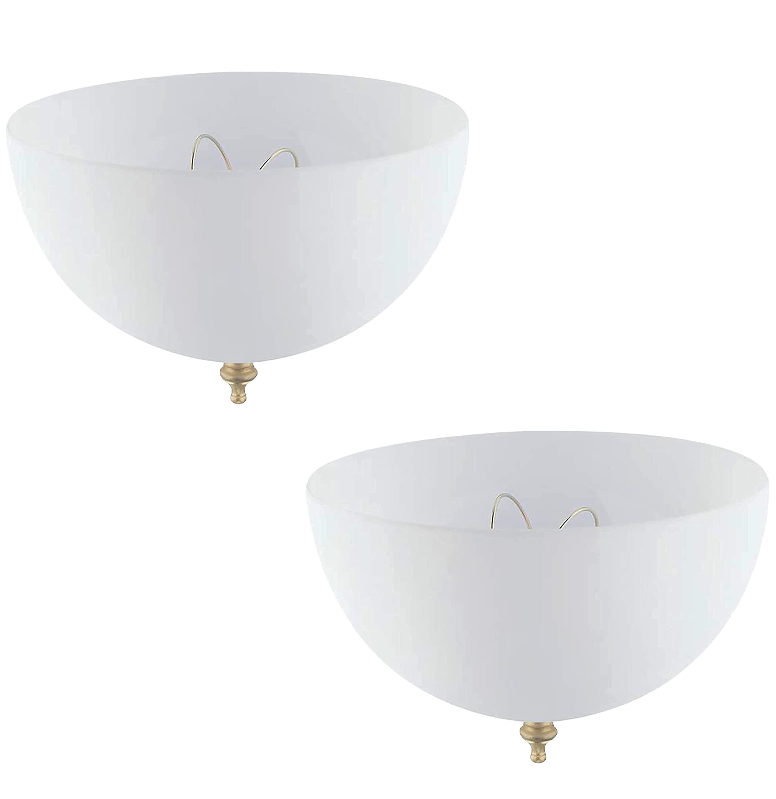 Ciata 4-3/4 Inch Ceiling Light Cover Fixture, Clip-On Shade, Plastic, White, Pack of 2, Model 43397-24477