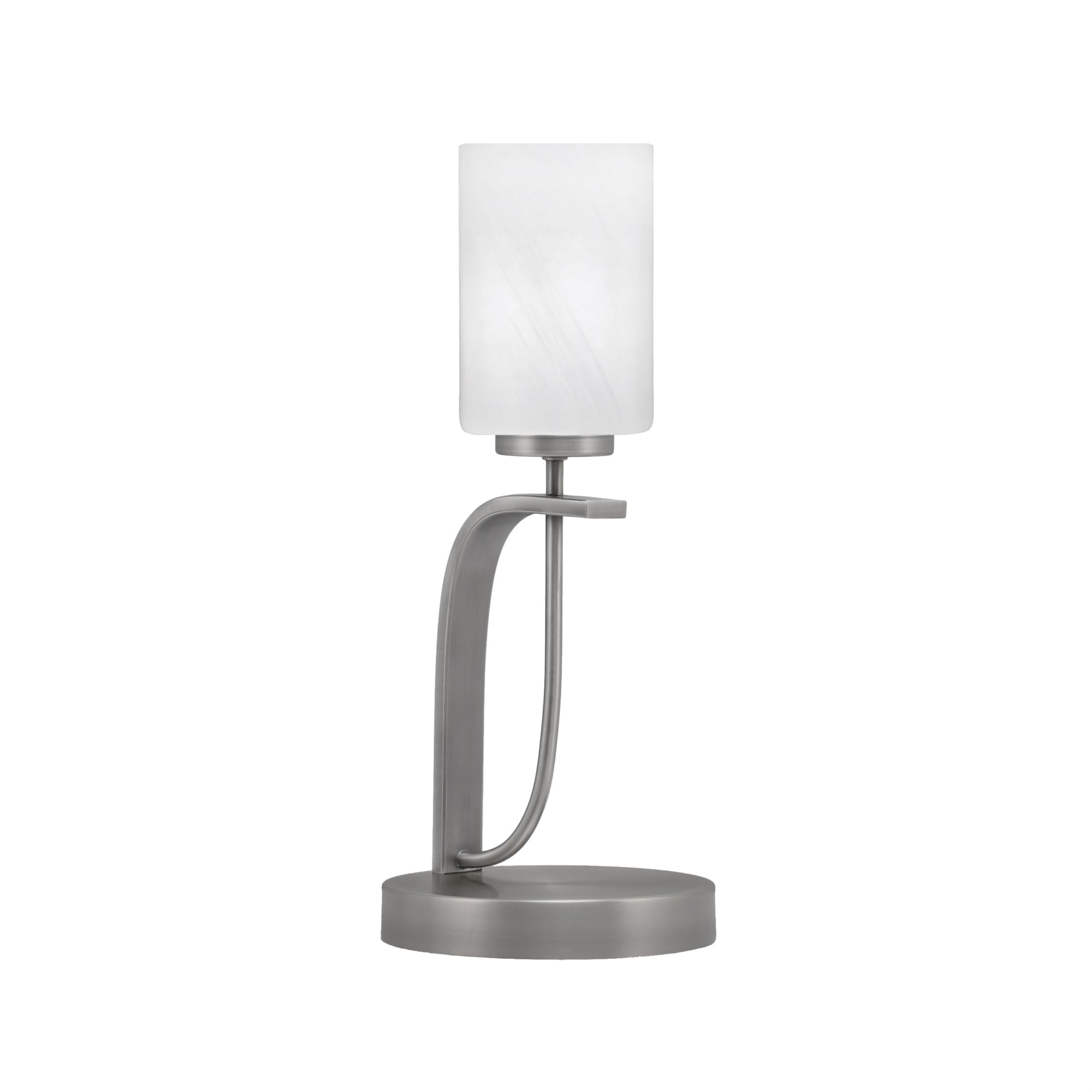 Toltec Lighting Cavella Accent Lamp, Graphite Finish, 4&quot; White Marble Glass