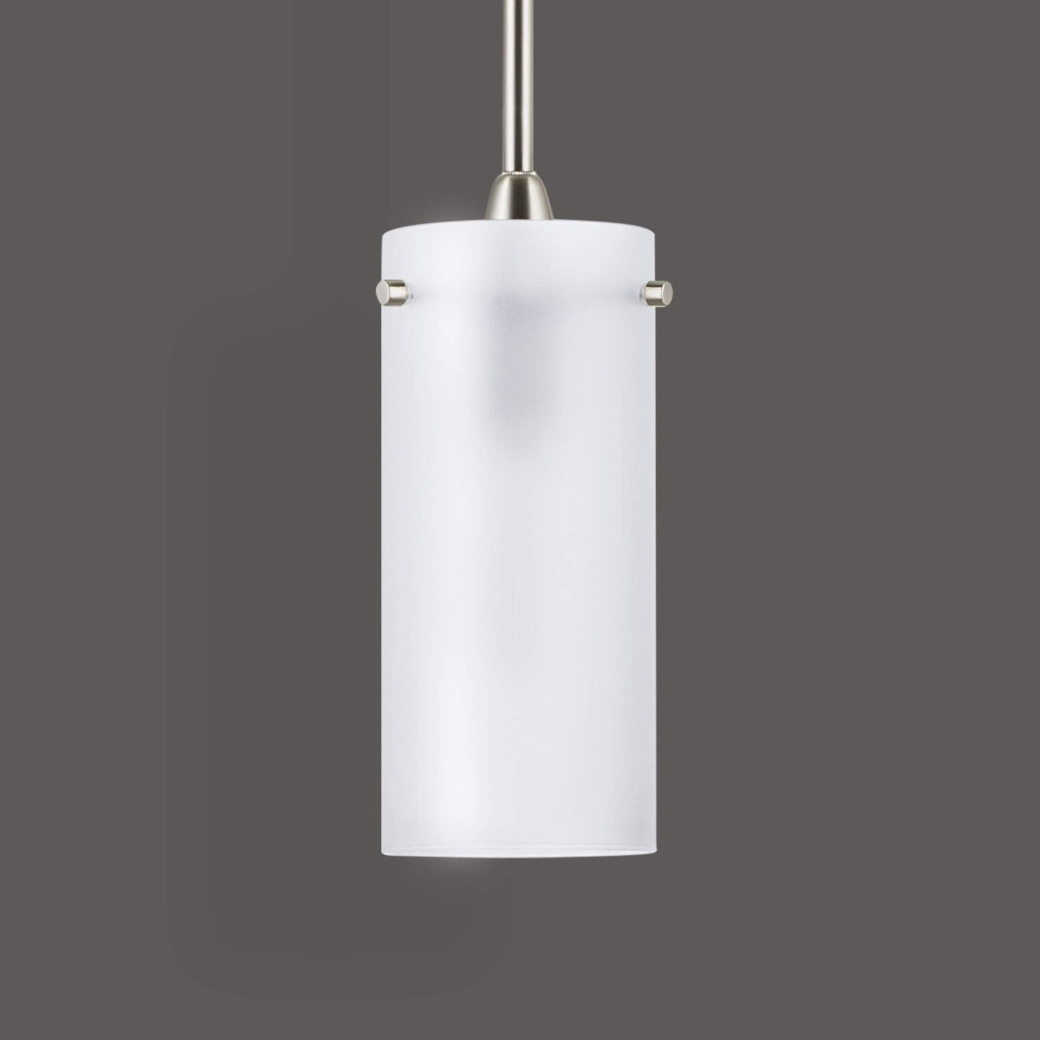 Linea di Liara Modern Pendant Light - Brushed Nickel, Large Metal Shade, Model LL-P312F-BN
