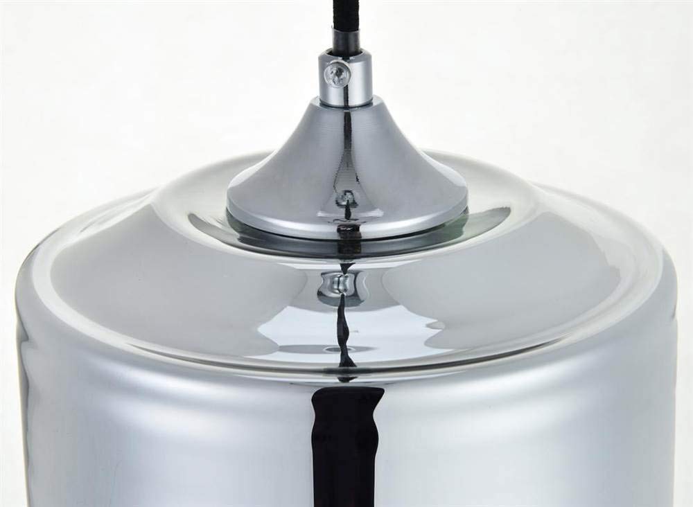 Elegant Lighting Ashwell 1-Light Chrome Pendant, Clear Glass Shade, Modern Design