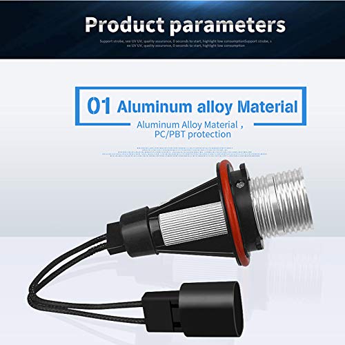 ePathChina LED Angel Eyes Marker Lights Bulbs for BMW E39 E53 E60 E61 E63 E64 E65 E66 E87 - White - Model EPC_CLB_01N