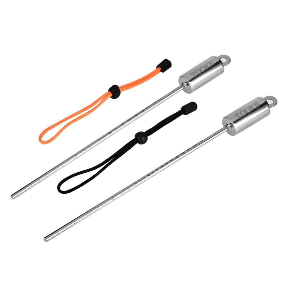 Alomejor Underwater Pointer Stick Rod with Lanyard Strap, Stainless Steel Diving Noise Maker, Orange