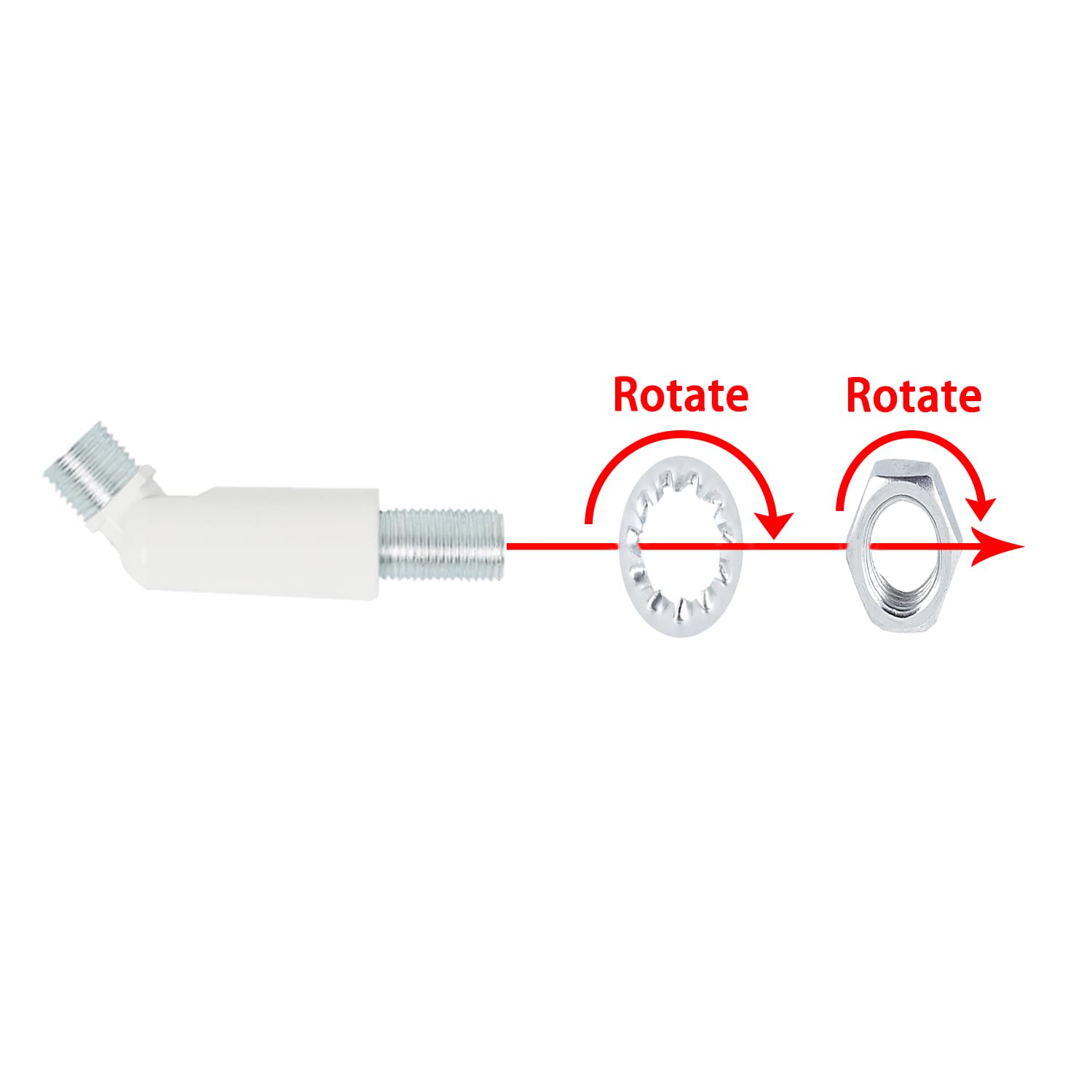 Shengqingtop M10 Threaded Extension Rod With Sloped Ceiling Adapter Kits For Pendant Light, Island Lighting, White
