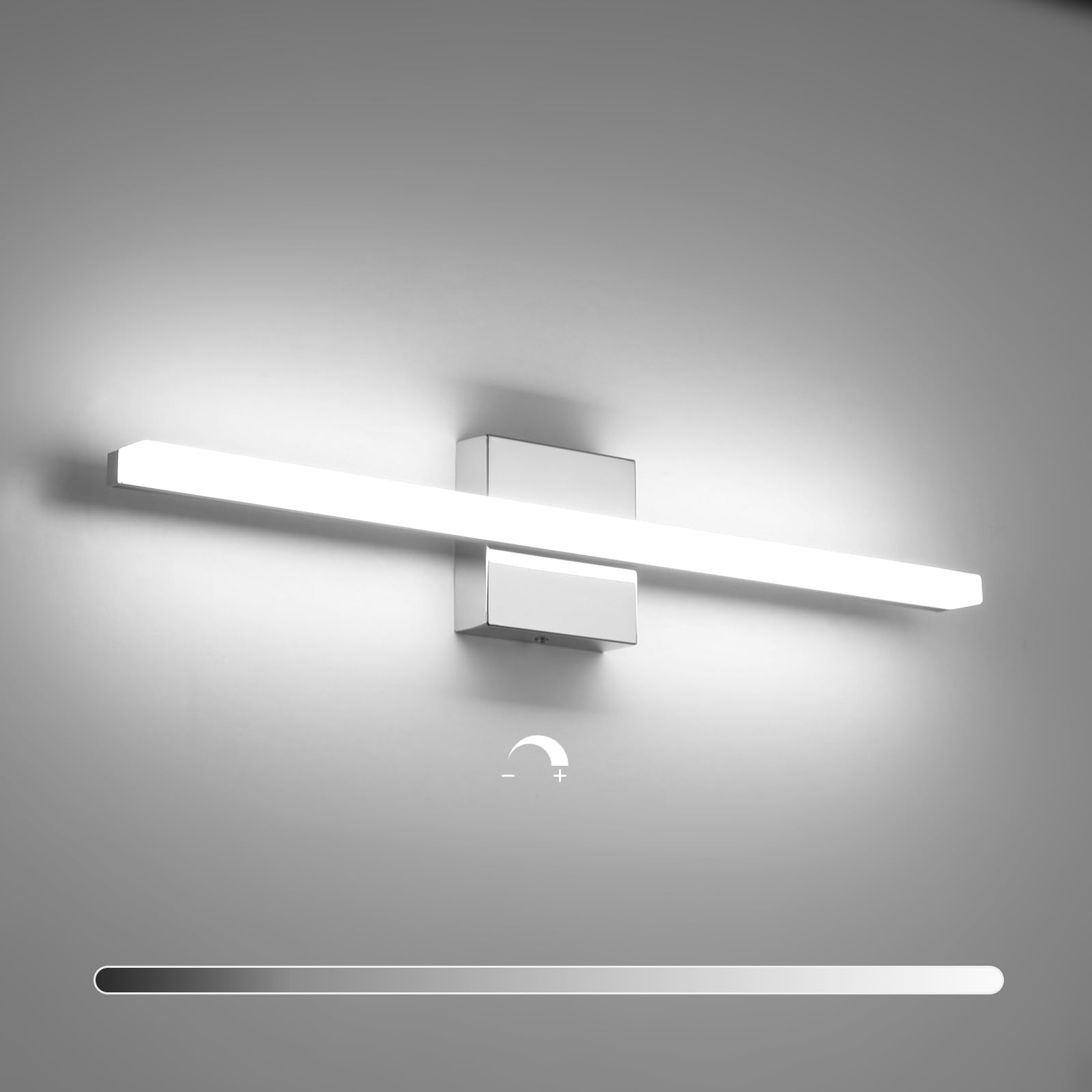 Combuh 24" Dimmable Led Bathroom Vanity Light Bar, Ip44 Over Mirror, 6000K Chrome Sconce