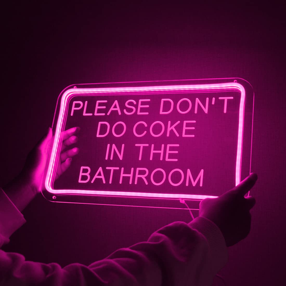 Planzo LED Neon Sign, Pink, 15.75in x 9.84in, Model PL5VPleasedontPink, Wall Art Decor for Home, Bar, Game Room