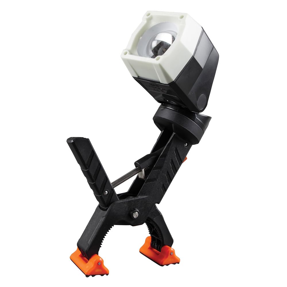 Klein Tools LED Clamp Work Light, 360° Rotatable, 90° Pivoting, Dust & Water Resistant, Model 56029, ABS Material
