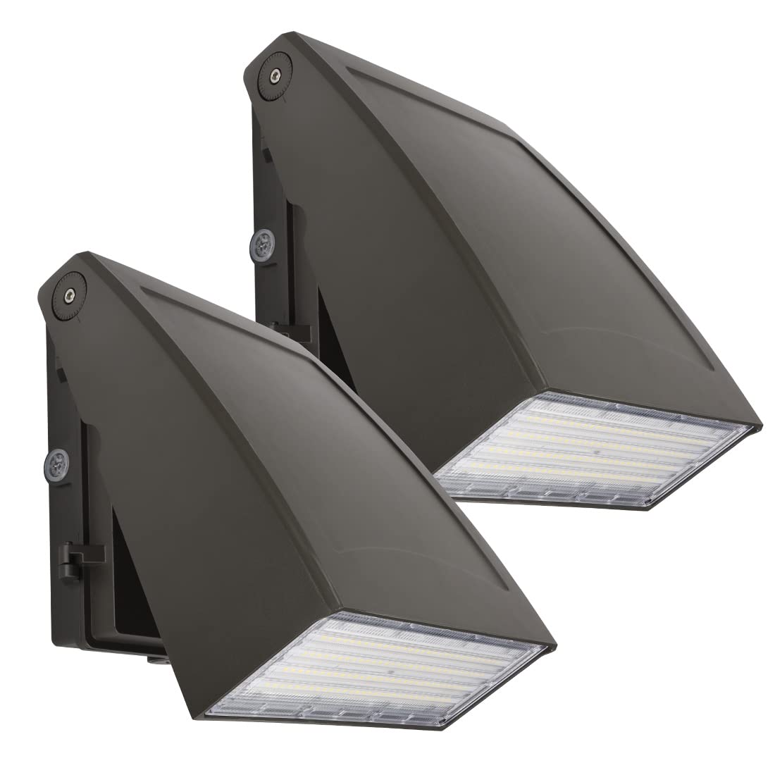 DAKASON (2 Pack) 100W LED Wall Pack, Dusk-to-Dawn Photocell, Adjustable Head, Full Cut-Off Security Light, 5000K 12000lm Replace