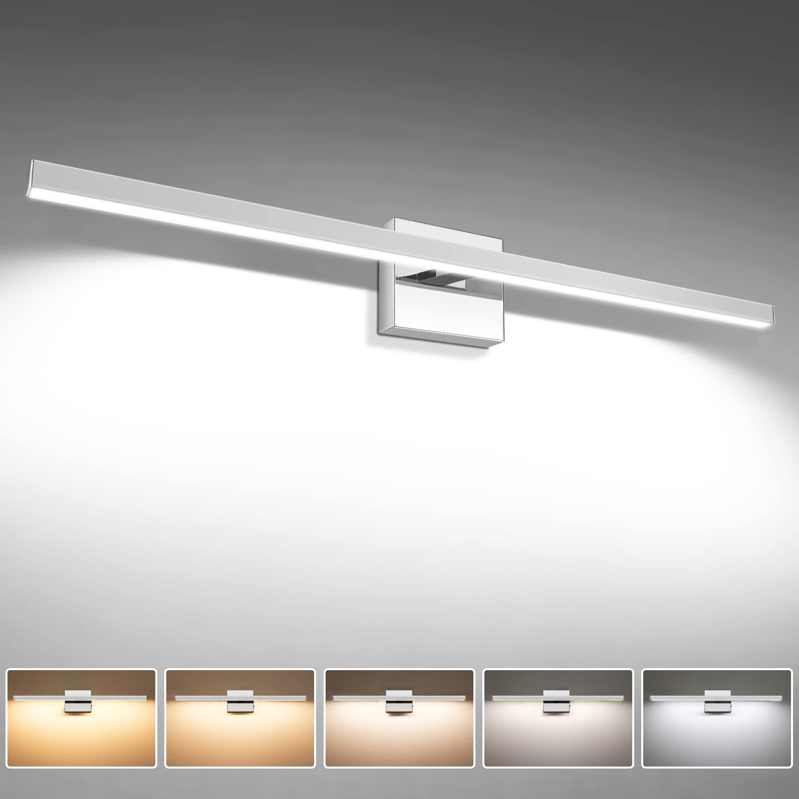 Volisun 31.5" Chrome Dimmable Led Bathroom Vanity Light Fixture - 5Cct Over Mirror Lighting