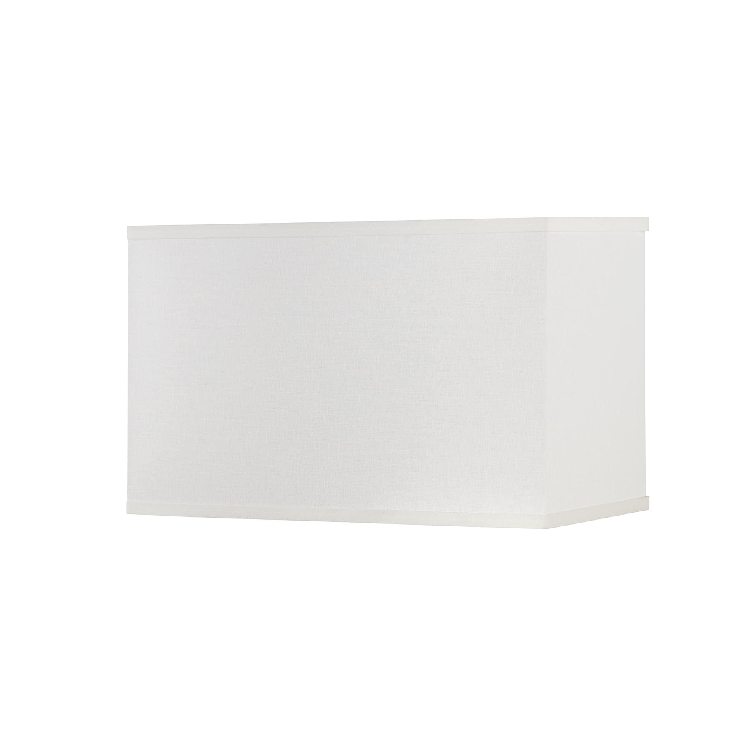 Aspen Creative 36010, Hardback Rectangular Contemporary Spider Lamp Shade/White Linen Fabric, (8+16)&quot; Top x (8+16)&quot; Bottom x 10&quot; Height