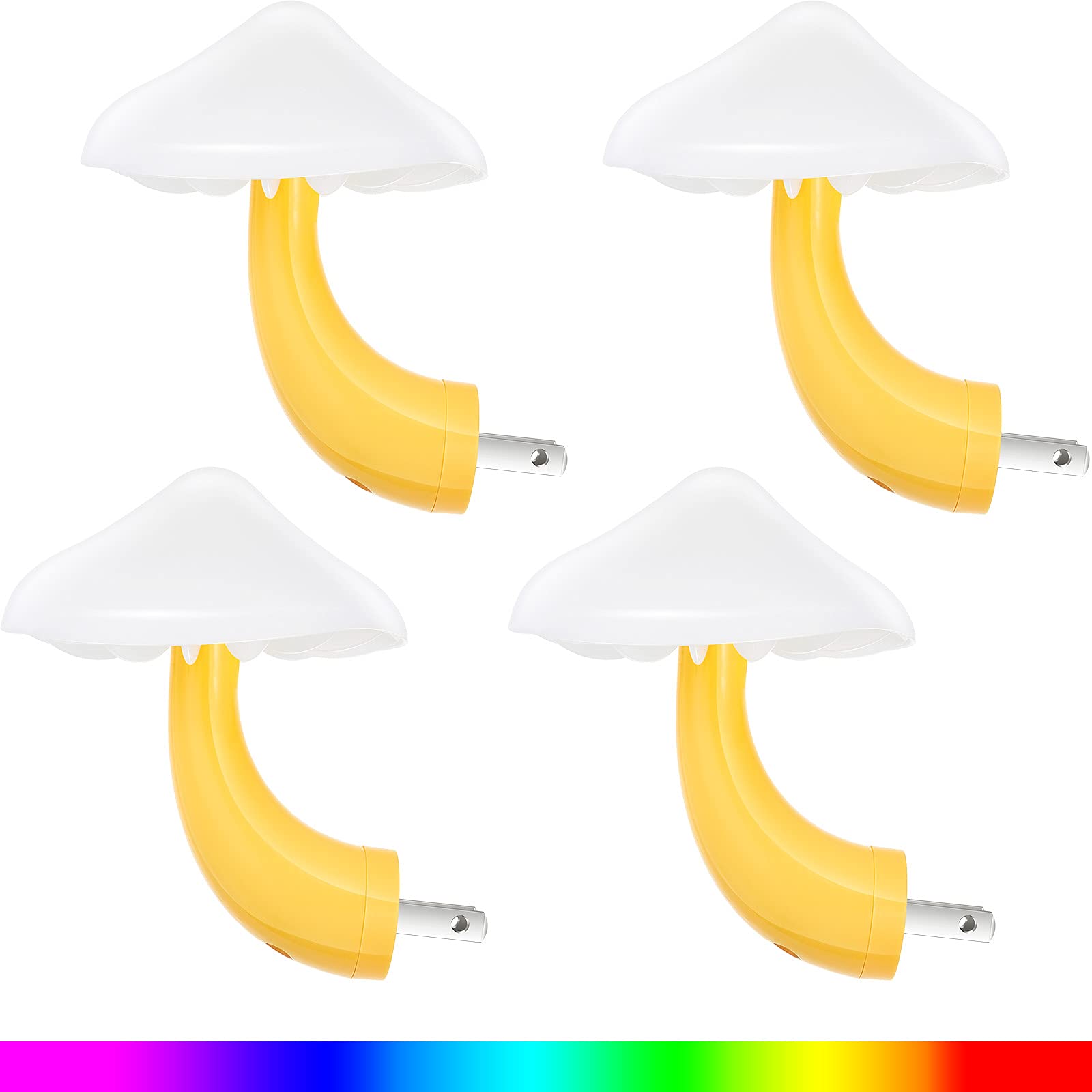 Honoson Mushroom LED Night Light - 7-Color Plug-in Lamp, Acrylonitrile Butadiene Styrene, for Kids & mature-themeds