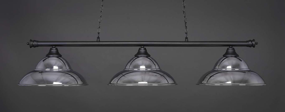 Toltec Lighting Oxford 3 Light Island In Matte Black (373-Mb-429-Ch)