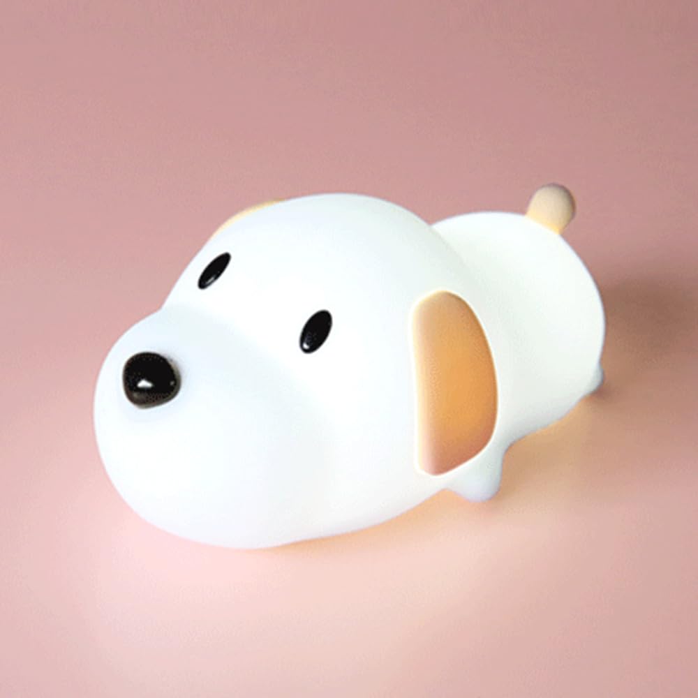 Metanthou LED Silicone Dog Night Light,Portable Cute Kawaii Soft Dimmable Rechargeable Touch Control Stress Relieving Nursery Pu