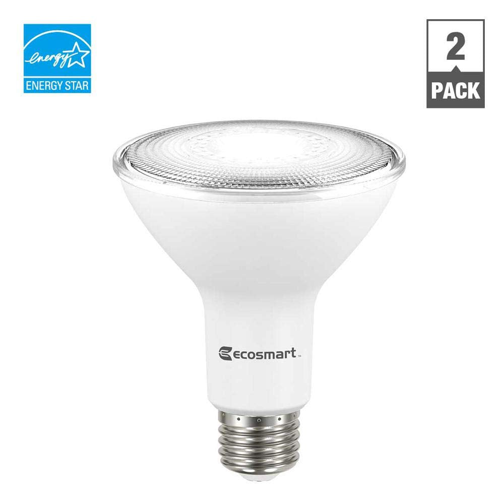 Ecosmart Par30 75W Equivalent Dimmable Led Flood Light Bulb, Bright White, 2-Pack, Energy Star