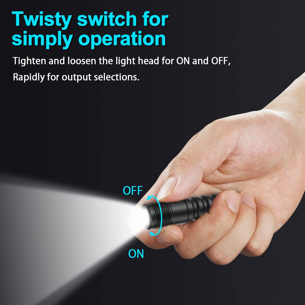 LUMINTOP EDC01 Keychain Flashlight - 120 Lumens, Waterproof, Aluminum, Black, Compact Size