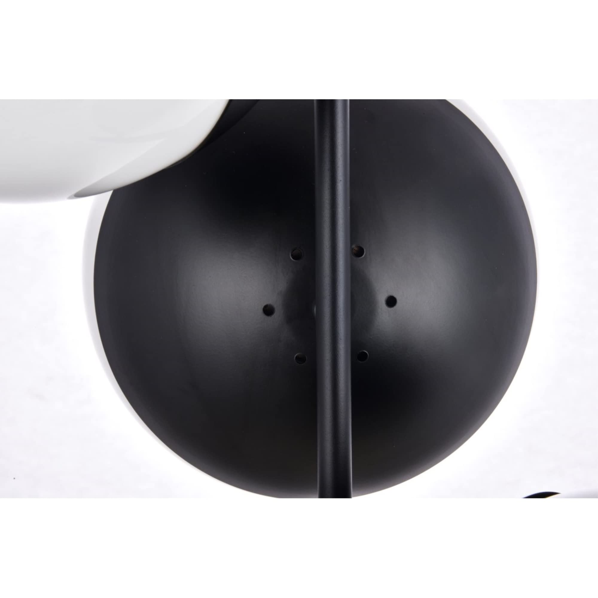 Living District Eclipse 3 Lights Black Pendant With Frosted White Glass