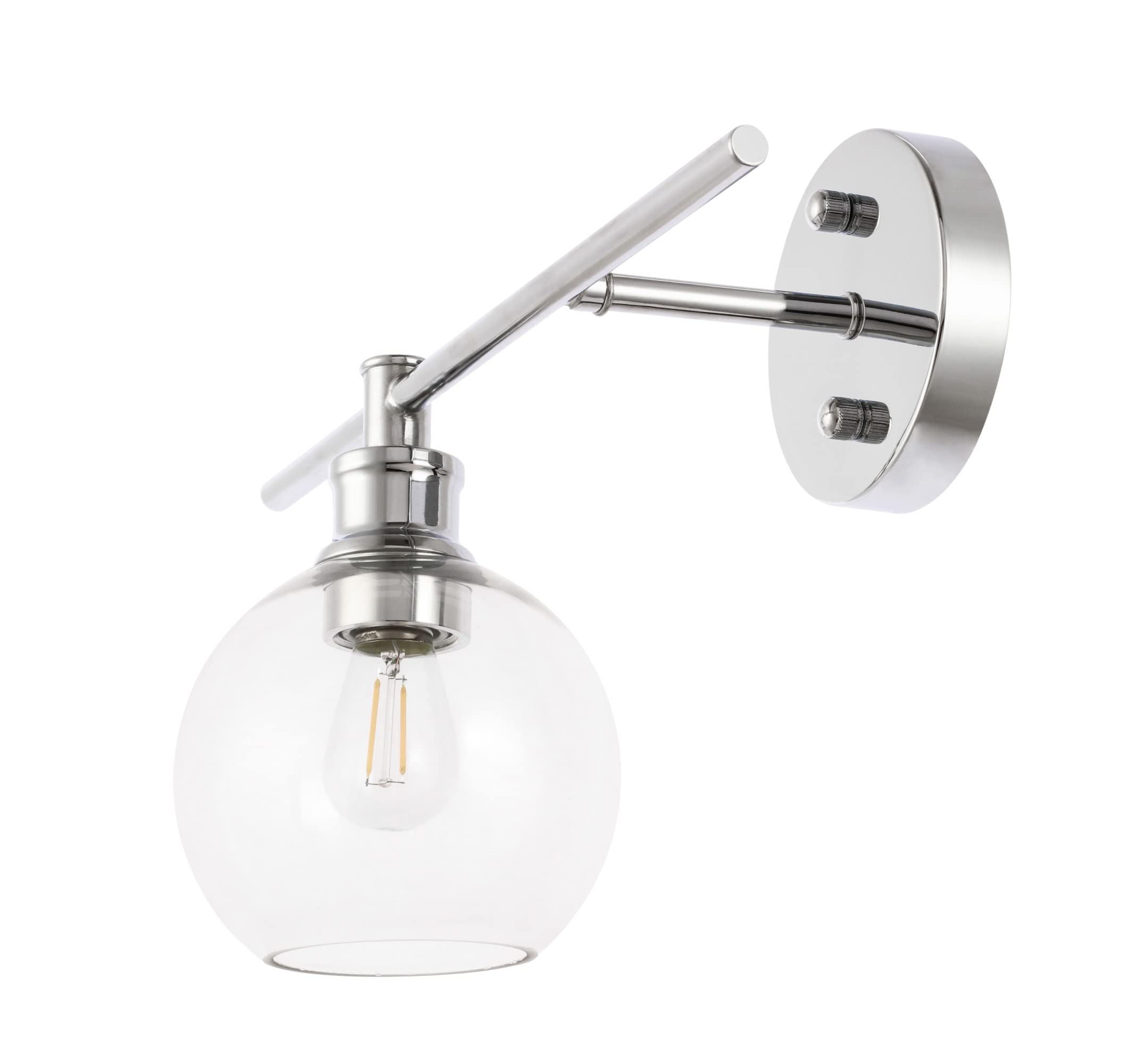 Living District Brass Wall Sconce With Clear Glass Shade - 1 Light, Modern Design