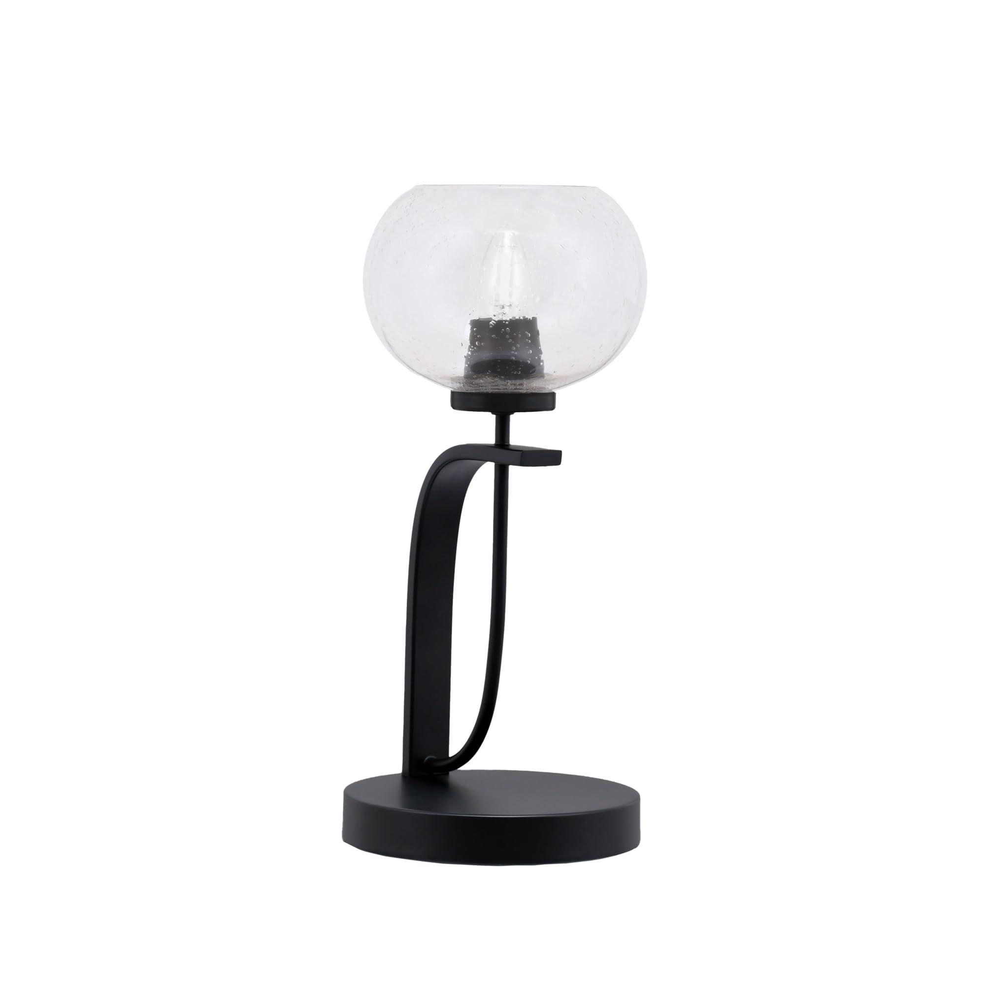 Cavella 1 Light Accent Lamp Shown in Matte Black Finish with 7&quot; Clear Bubble Glass