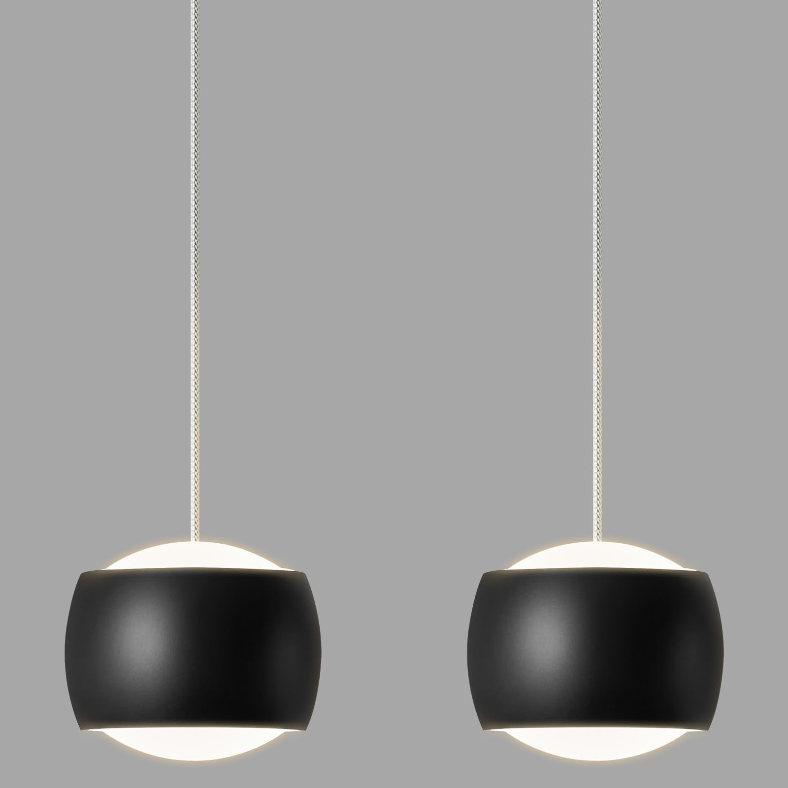 Adcthome Modern Led Dimmable Pendant Light Fixtures Mini Island Pendant Lighting For Kitchen Island Dinning Room Bedroom Bar  Kitchen Island Ceiling Hanging Light Fixtures(Black-2-Pack)
