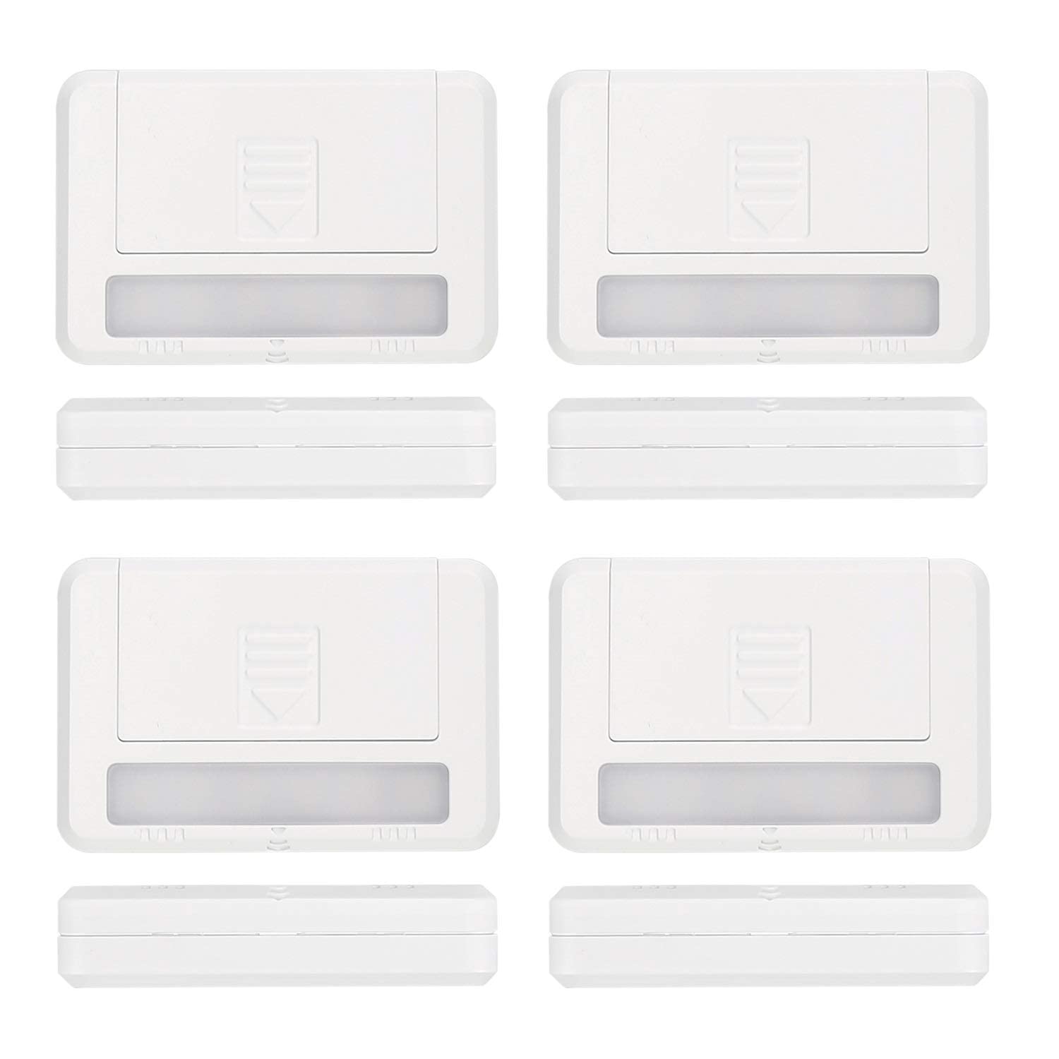 Amagle 4 Pack Magnetic Door Sensor Wireless Closet Light Stick Led Puck Lights Lighting for Wardrobe Drawer Cupboard Cabinet Win