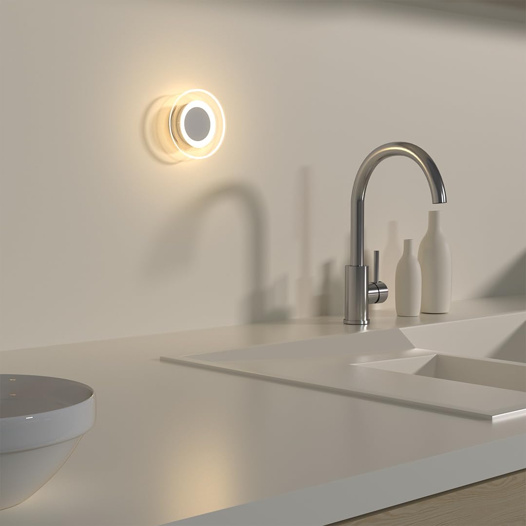 Artin-X Magnetic Motion Sensor Night Light With Stick-On Base, Cruise Rechargeable Battery Powered Cordless Glow Light, Ideal For Bedroom, Bathroom, Stairway- Moonlit