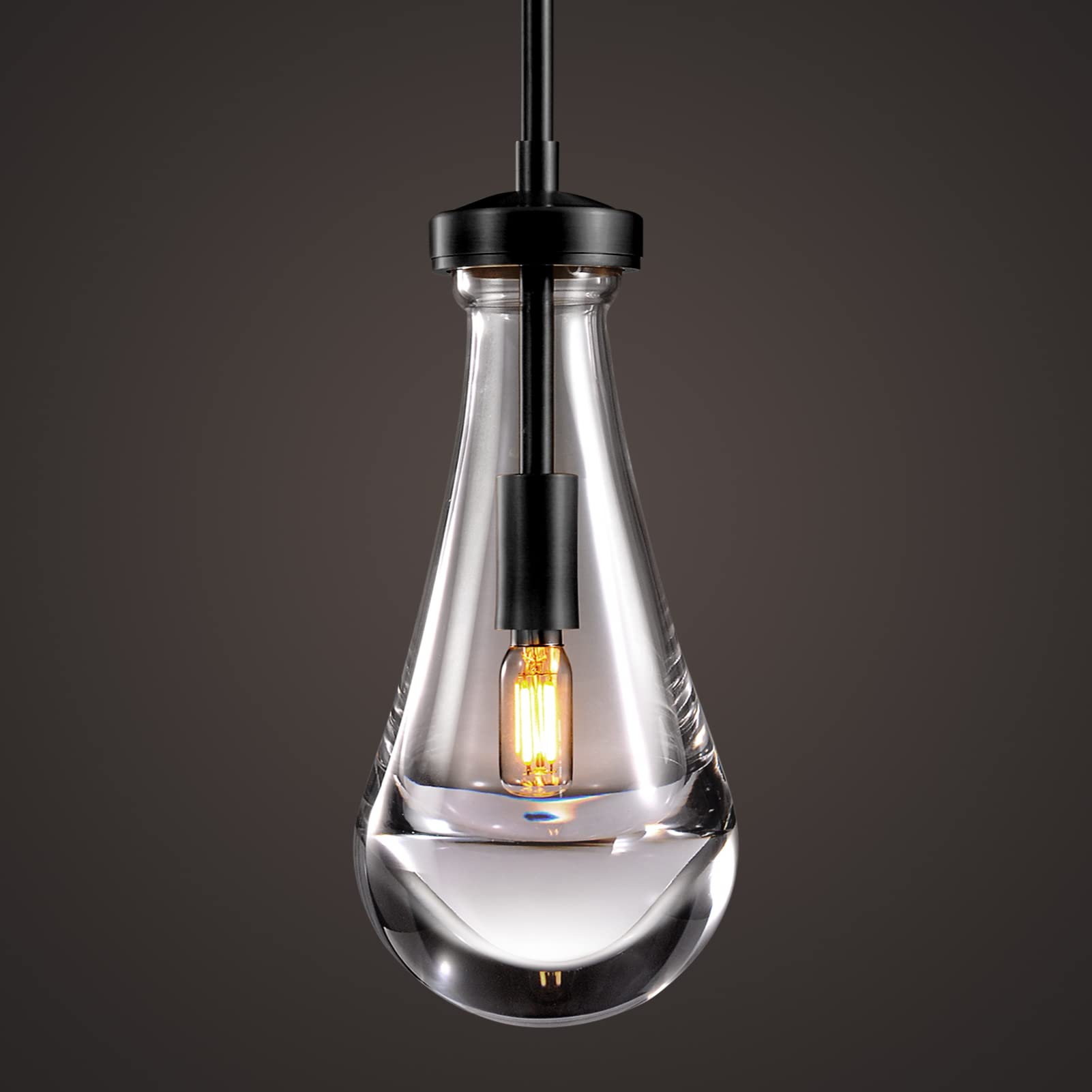 Joyunleo Raindrop Pendant Lights  Modern Black Pendant Lights for Kitchen Island  Dining Room Light Fixture Raindrop Chandelier  Chandelier for Living Room Hallway  Including The Bulb