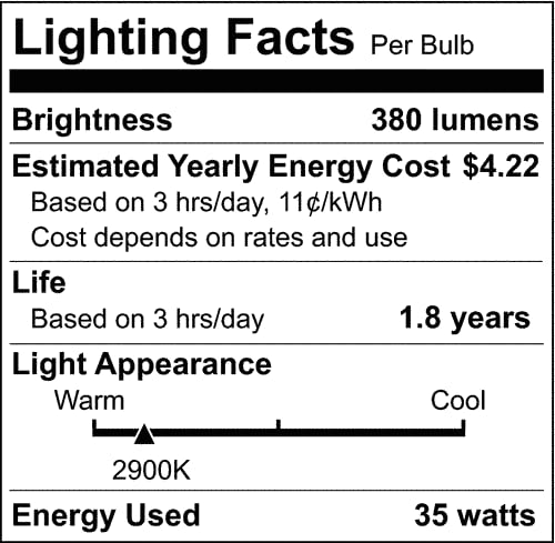 Satco S1979 120V 35-Watt T4 Dc Bayonet Base Light Bulb, Clear, 1.8 X 1.8 X 2.1 Inches