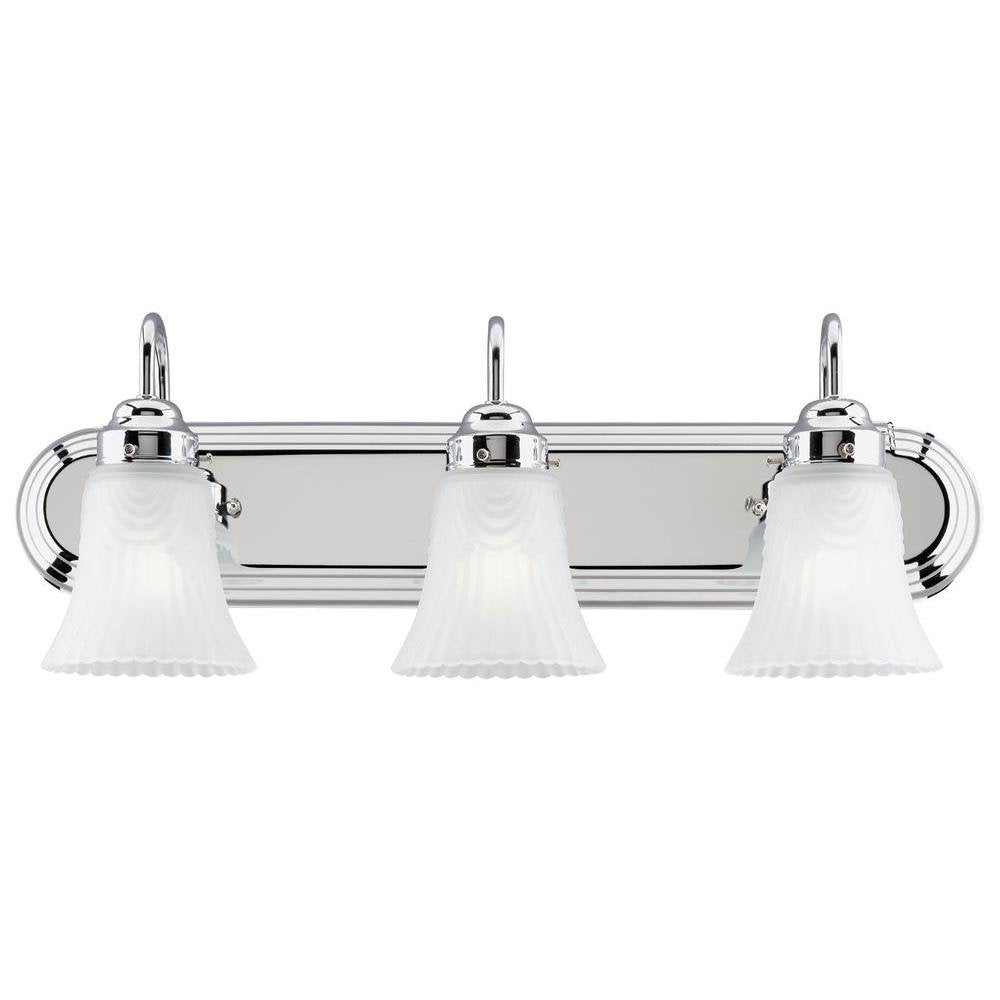 Westinghouse 3-Light Bracket Bathroom Light Fixture, Glass, Modern Design