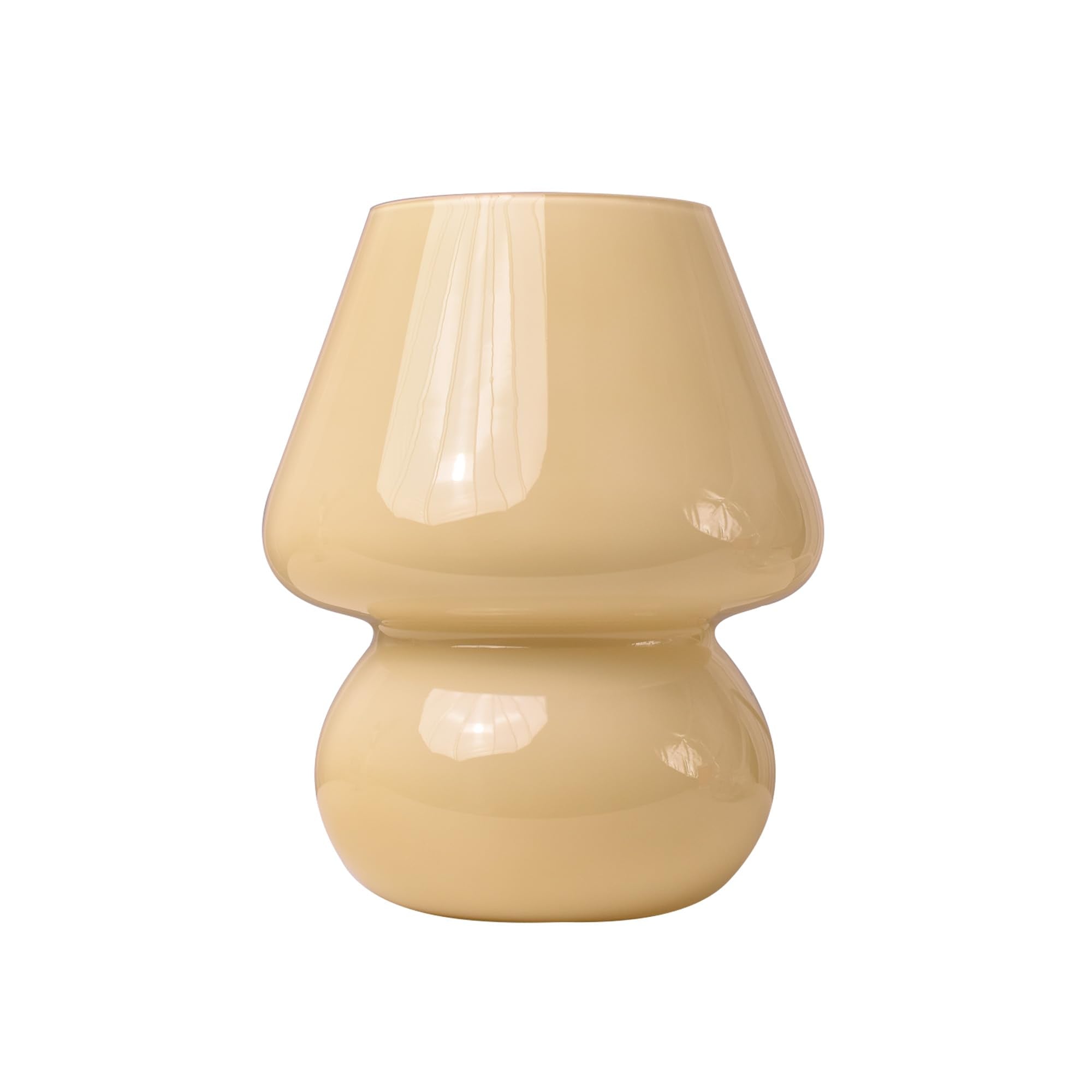 Mushroom Lamp,Vintage Glass Mushroom Bedside Table Lamps Yellow Murano Style Small Nightstand Desklamp Swirl Light for Home Deco