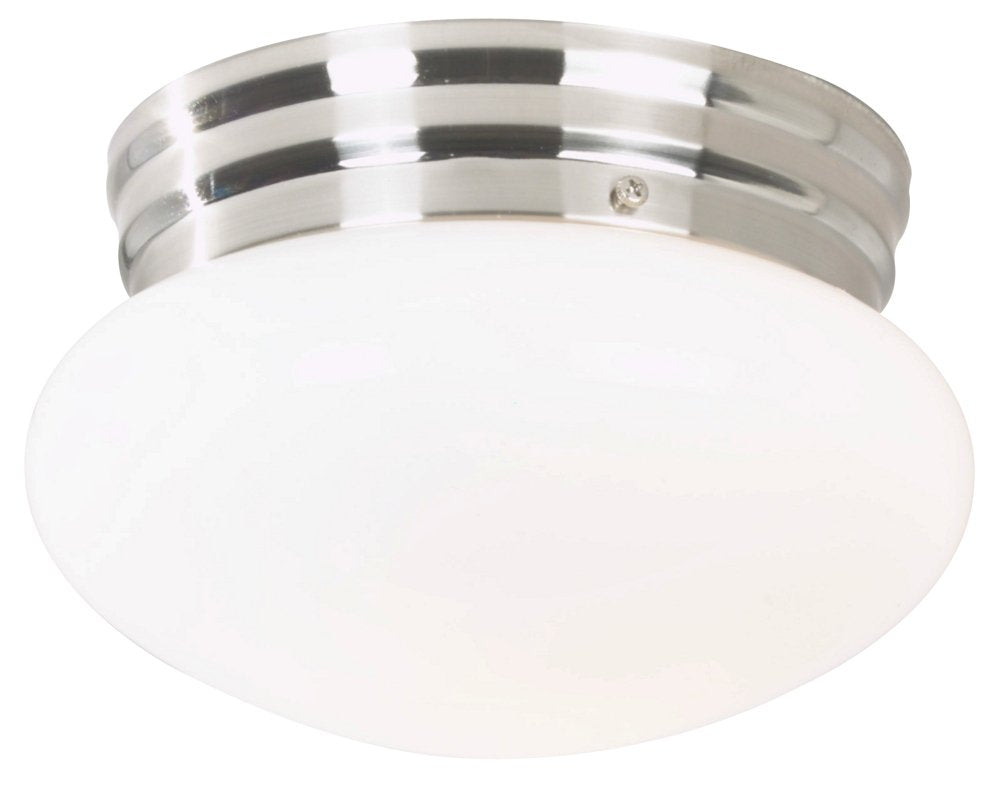 360 Lighting Mushroom Dome 8 Wide Brushed Steel Ceiling Fixture