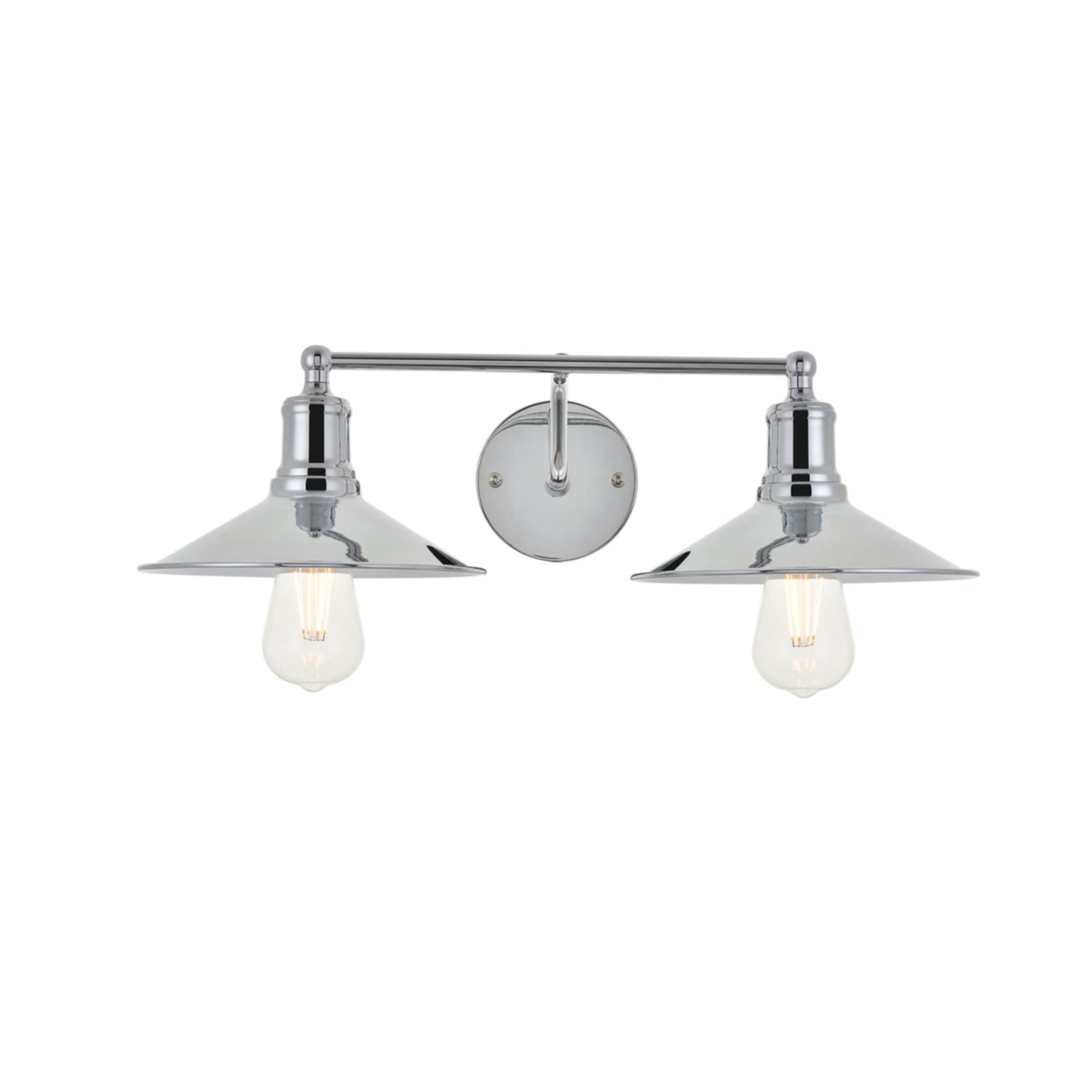 Living District Etude 2-Light Mid-Century Metal Wall Sconce in Chrome