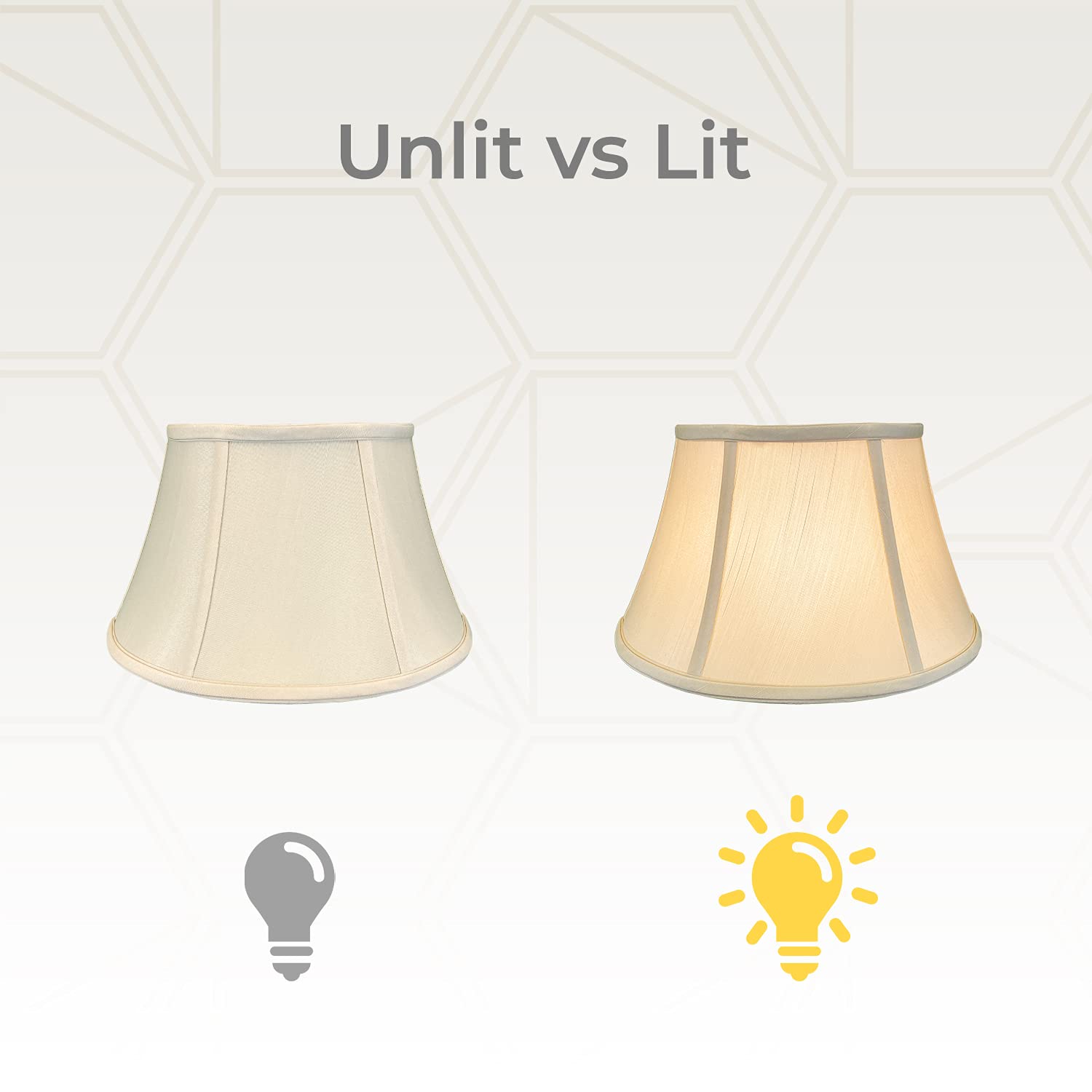 Royal Designs Shallow Drum Bell Billiotte Lamp Shade - Beige - 13 X 19 X 11.25