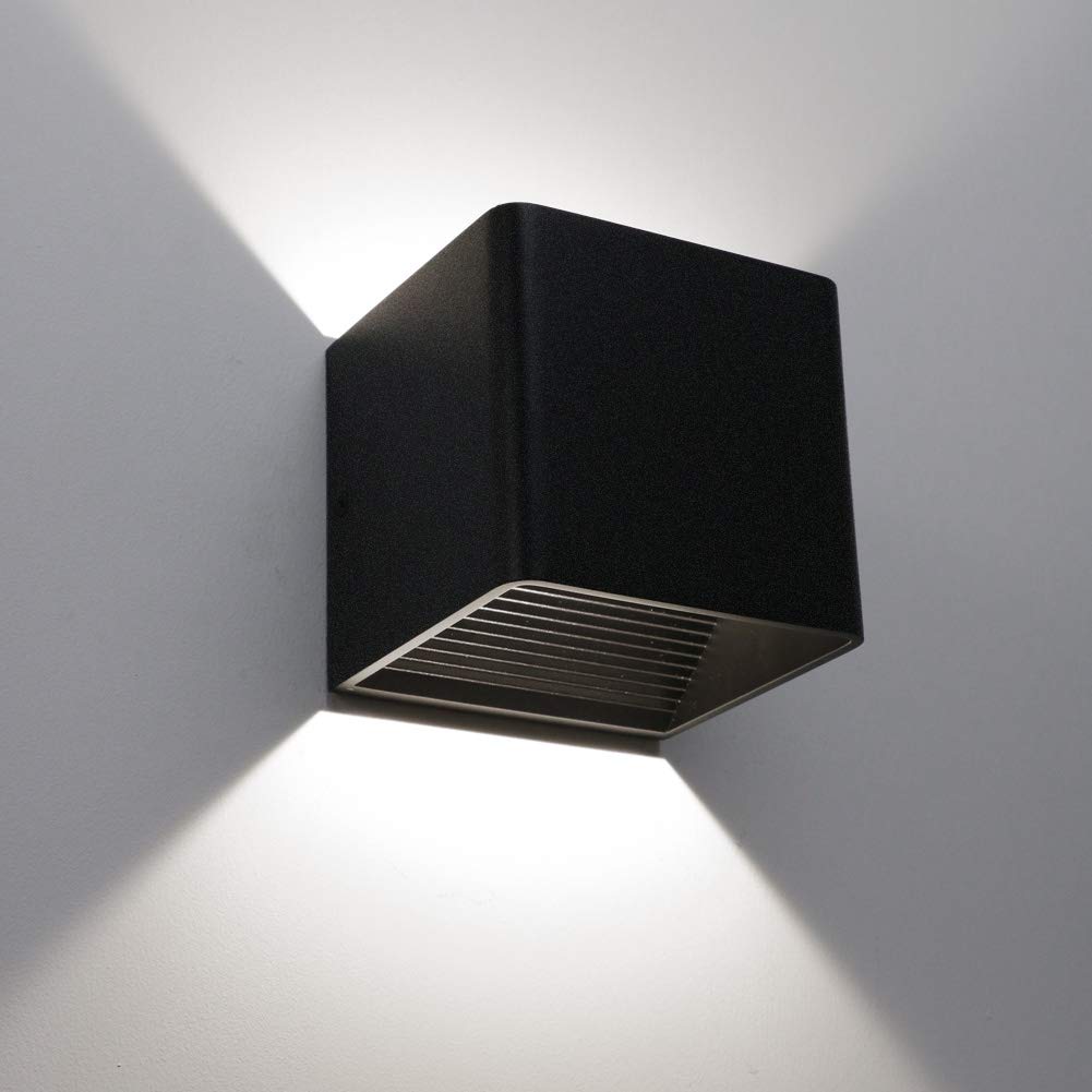 Aipsun 10W LED Wall Light Indoor Sconce, Modern Design, Aluminum, 4000K, Black, Model GW-9203-Heike