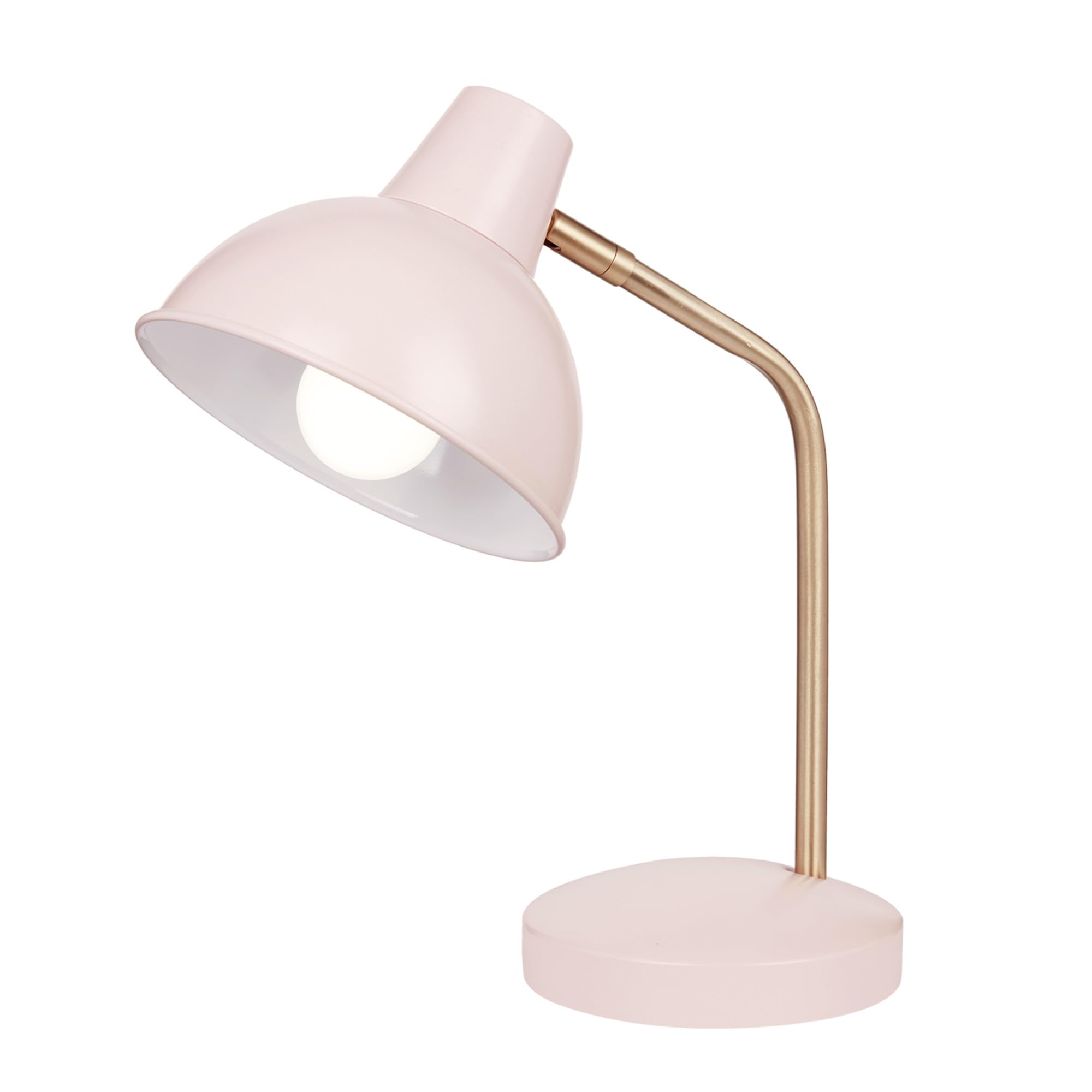 Globe Electric 67339 Pink Desk Lamp, 16-Inch, Metal, Matte Rose & Robin, In-Line On/Off Switch, Ideal for Bedroom, Dorm, Office