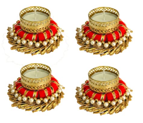 Divyakosh Decorative Tealight Holder Festive Diya, Diyas for puja, New Year Gift Wax lamp Pooja Festival - Set of 11 Pcs- Dhipam