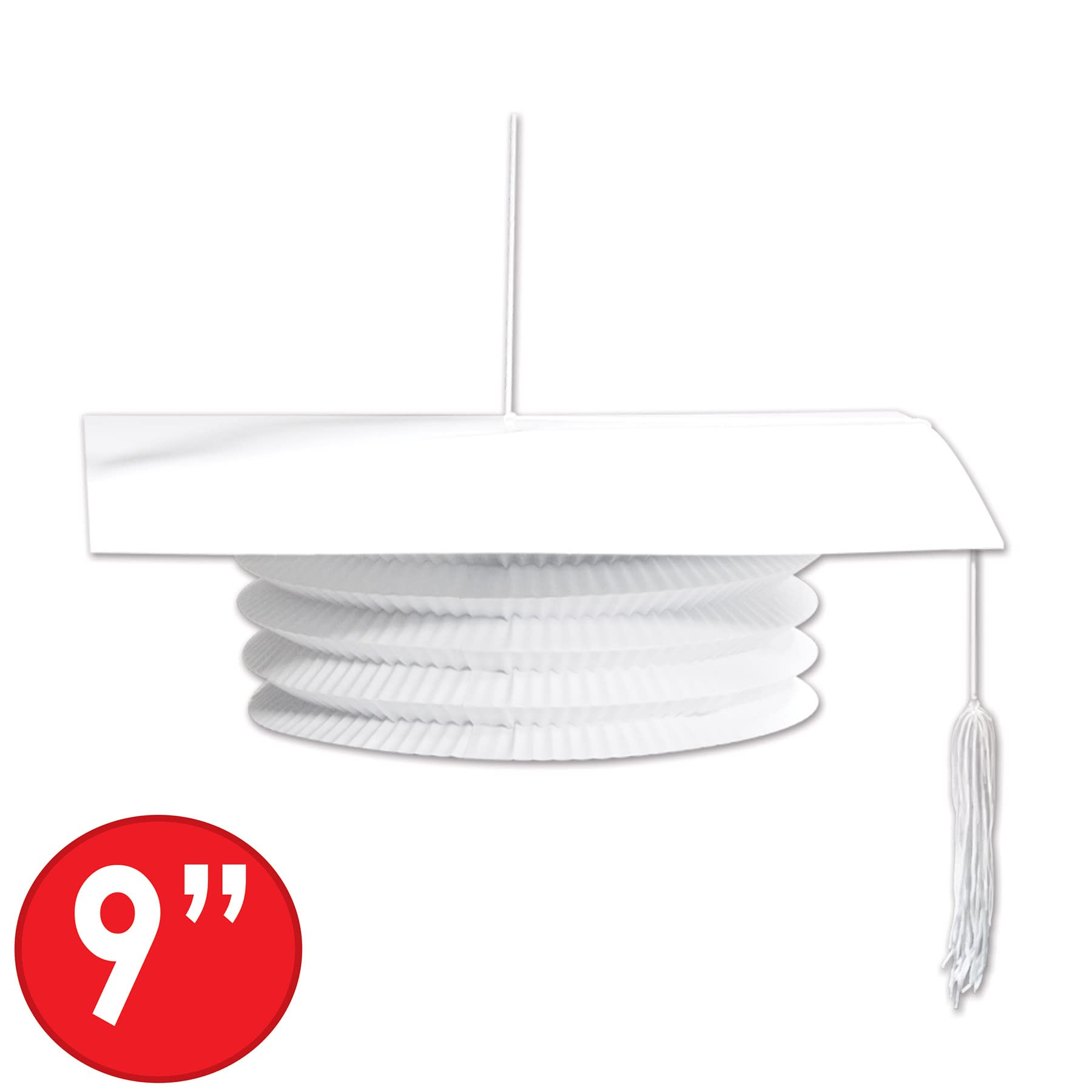 Grad Cap Paper Lanterns, White