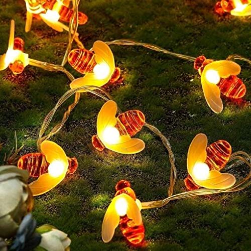 Geekmonkey 30 LEDs Honey Bee Battery Operated Indoor/Outdoor 6 Meter Fairy String Lights for Garden Home Patio Lawn Party Christ