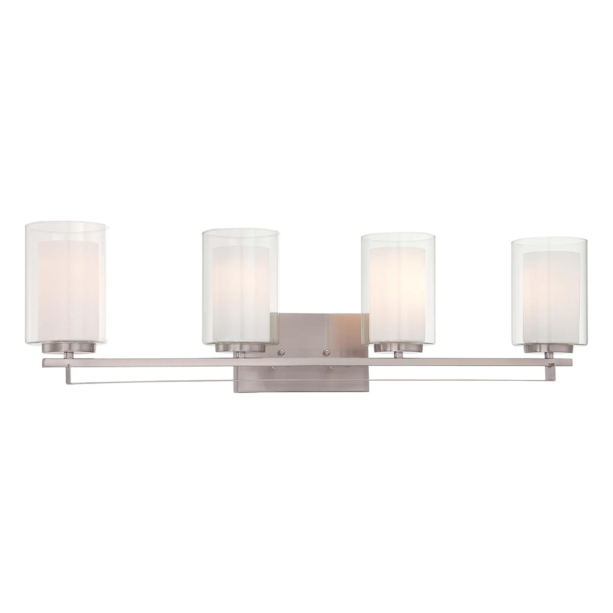 Minka Lavery 6104-84 Parsons Studio Vanity Bath Light, 4-Light, 400 Total Watts, 32.5-in H x 8.75-in W, Brushed Nickel