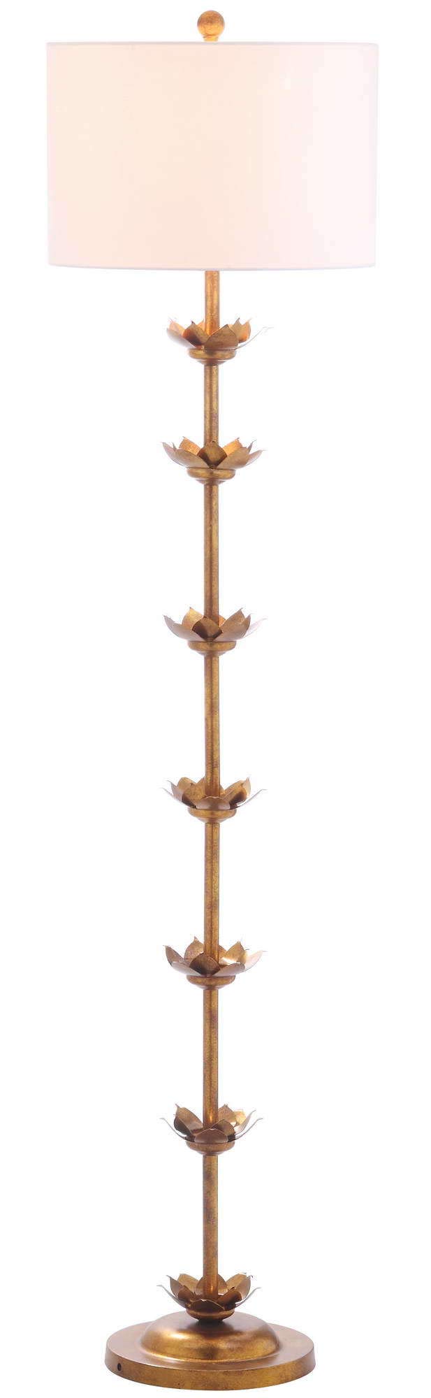 SAFAVIEH Landen Leaf 63.5" Antique Gold Floor Lamp, Metal, Model FLL4003A
