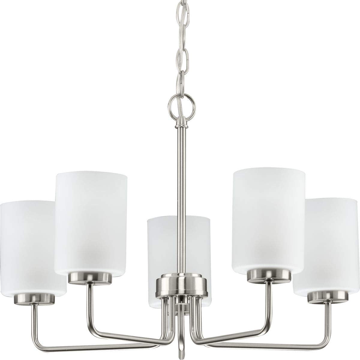 Progress Lighting 5-Light Chandelier, Brushed Nickel, Etched Glass, Model P400275-009