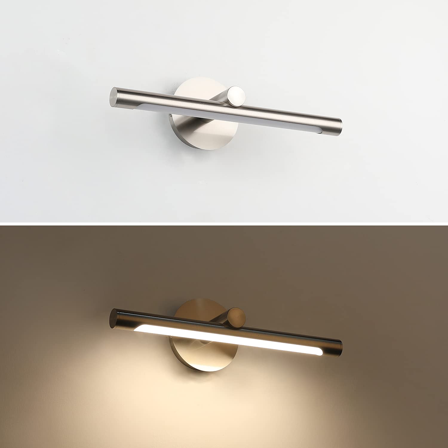 Jusheng 16.33&quot; Modern Led Picture Light, Metal Wall Mount Art Lamp, 3000K Warm White, Nickel