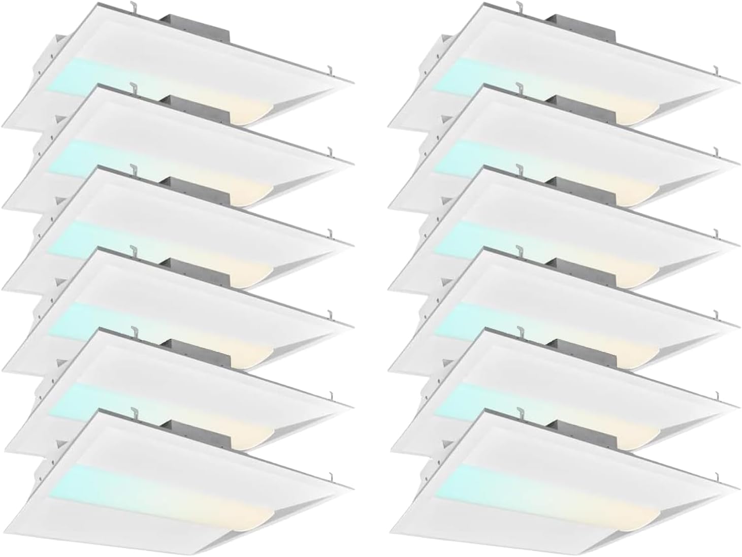 2X2 Ft Center Led Troffer Panel Light, 20/30/40W, 3 Color Options 3000K | 4000K | 5000K, Dimmable Drop Ceiling Lights, 2500/3750/5000 Lumens, Damp Rated, 120-277V, Dlc Premium (12 Pack)