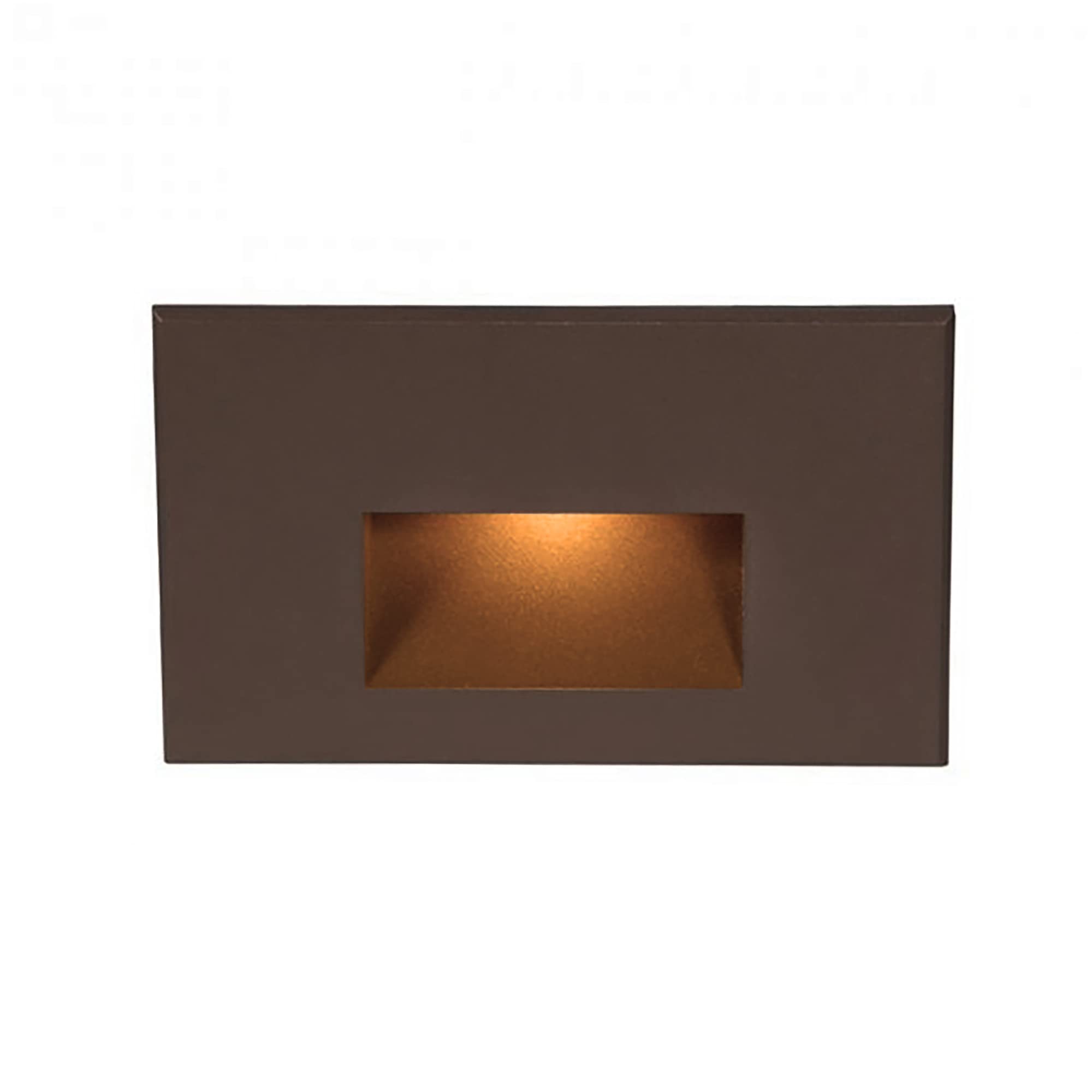 WAC Landscape Lighting, LEDme 120V LED Horizontal Indoor and Outdoor Step and Wall Light Amber 1800K LED in Solid Brass Coated w