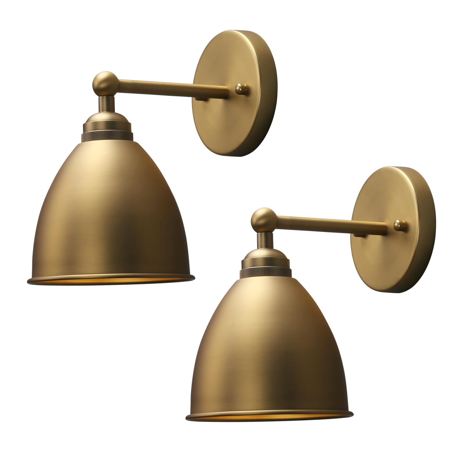 Phansthy Industrial Hardwire Wall Sconce Vintage Farmhouse Wall Light Fixture  Right-Angled Wall Lights with Rustic Metal Lampshade for Bedroom  Living Room  Reading  Kitchen (Antique  2 Pack)