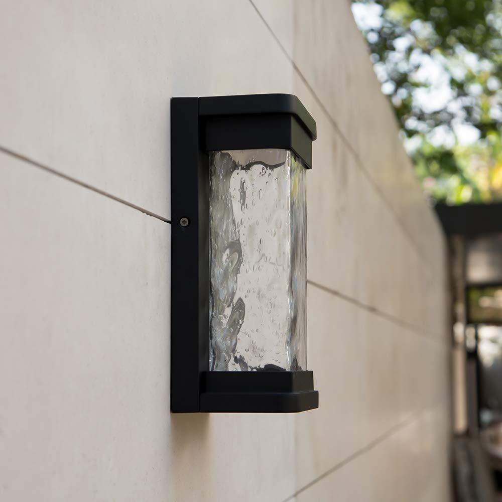 Lutec Starry Modern Led Wall Light, 795 Lumen, 3000K, Black, Rectangular, Indoor/Outdoor Sconce, Model 5185701012