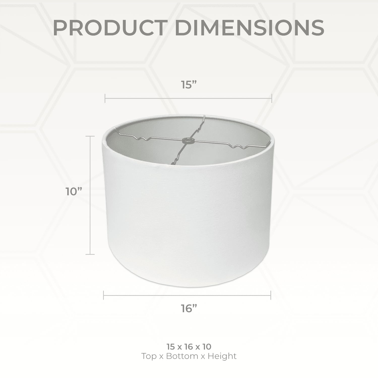 Royal Designs, Inc. Shallow Drum Lamp Shade, HB-610-16LNWH-2, 15 x 16 x 10, Linen White, 2 Pack