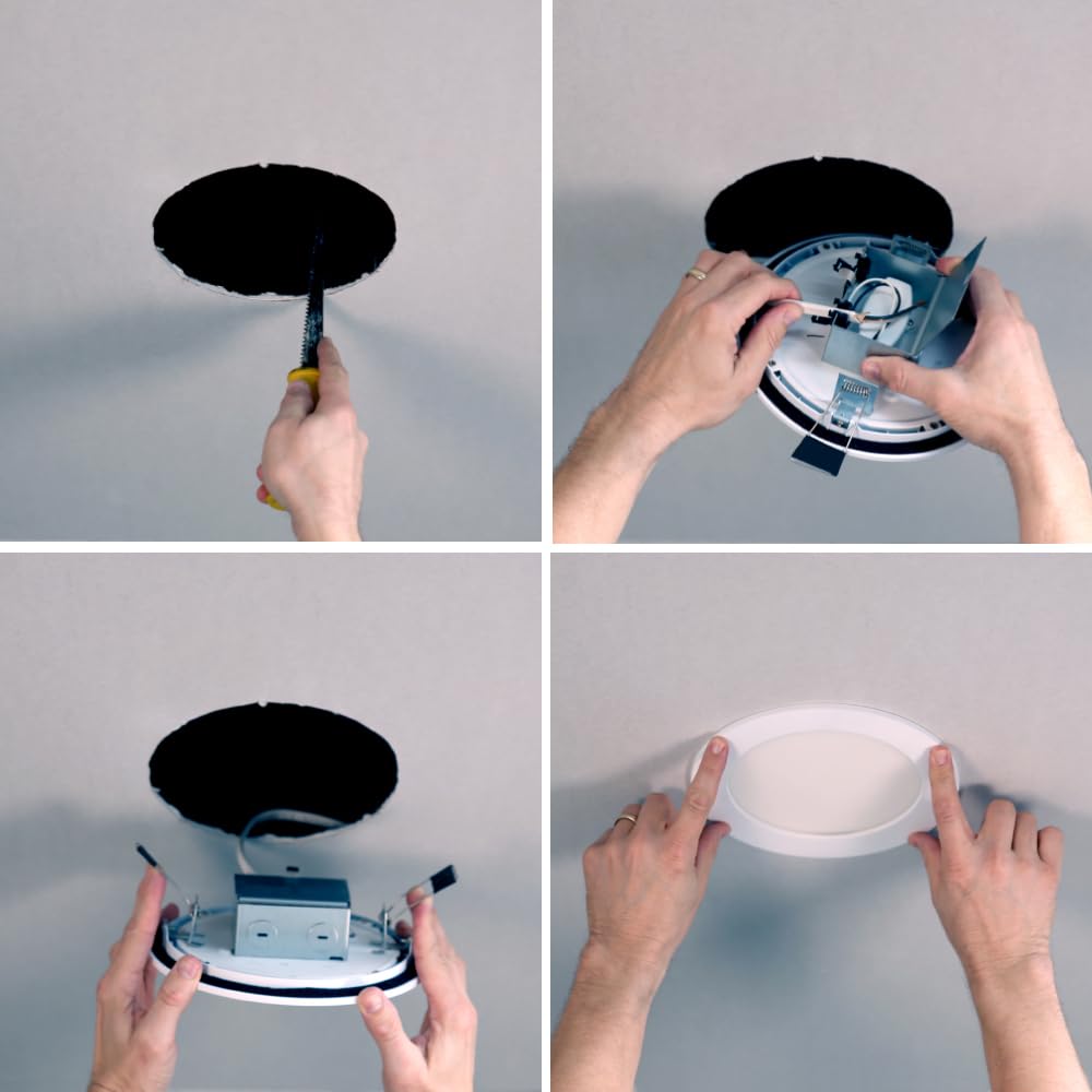 Halo Smd6R6927Whdm Smd 6'' Integrated Led Recessed Round Trim Downlight Direct Mount 90 Cri 2700K Cct, White